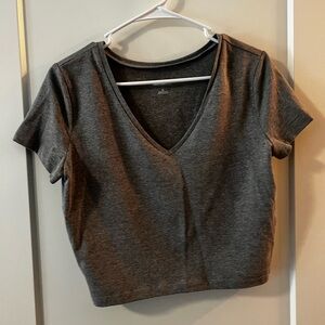 Gray, Black, and Olive V-neck Crop Top $15 for all 3
